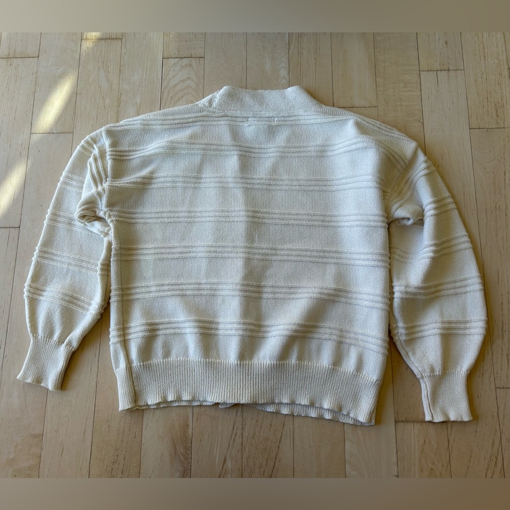 Women's Cupcakes & Cashmere Button Front V-Neck Ivory Cardigan Sweater Sz Large - Picture 4 of 9